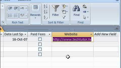 56 Use the Hyperlink Data Type in Access 2007