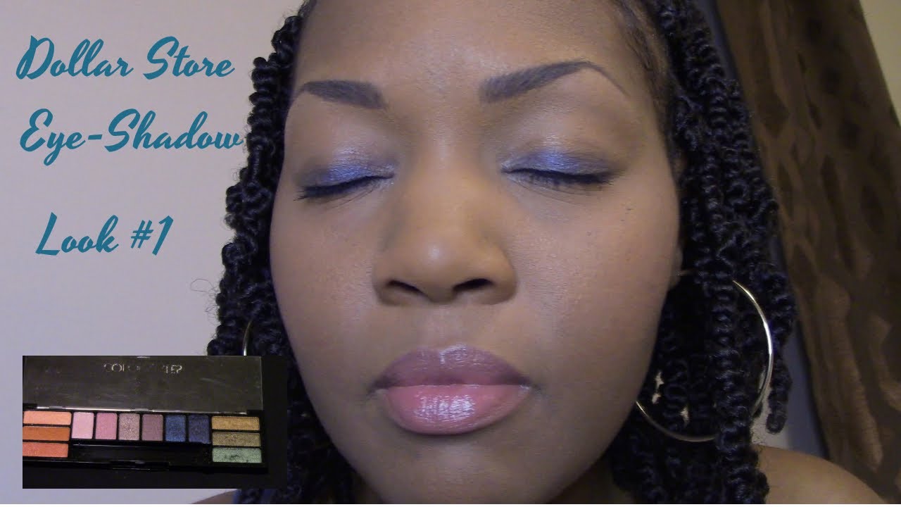 Dollar Store EyeShadow + Lips Look1 YouTube