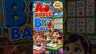 A for Apple 🍎 B for Ball ⚽ | ABCD Alphabet Song for Kids | Learn English Alphabet #alphabet #shorts