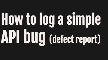 How to log a simple API bug or Our first API defect report