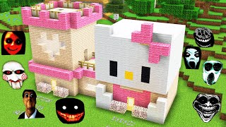 SURVIVAL HELLO KITTY BASE JEFF THE KILLER and SCARY NEXTBOTS in Minecraft -Gameplay- Coffin Meme