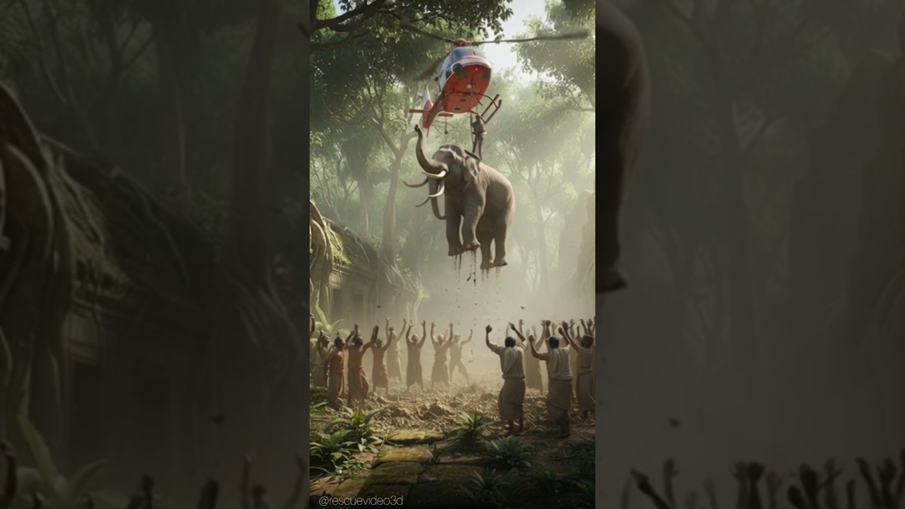हाथी का हेलीकॉप्टर रेस्क्यू | Elephant Rescue in Jungle | 3D Realistic Short Story