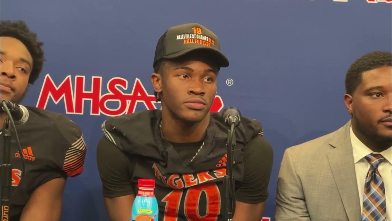 Belleville 2025 QB Bryce Underwood talks after State Championship win
