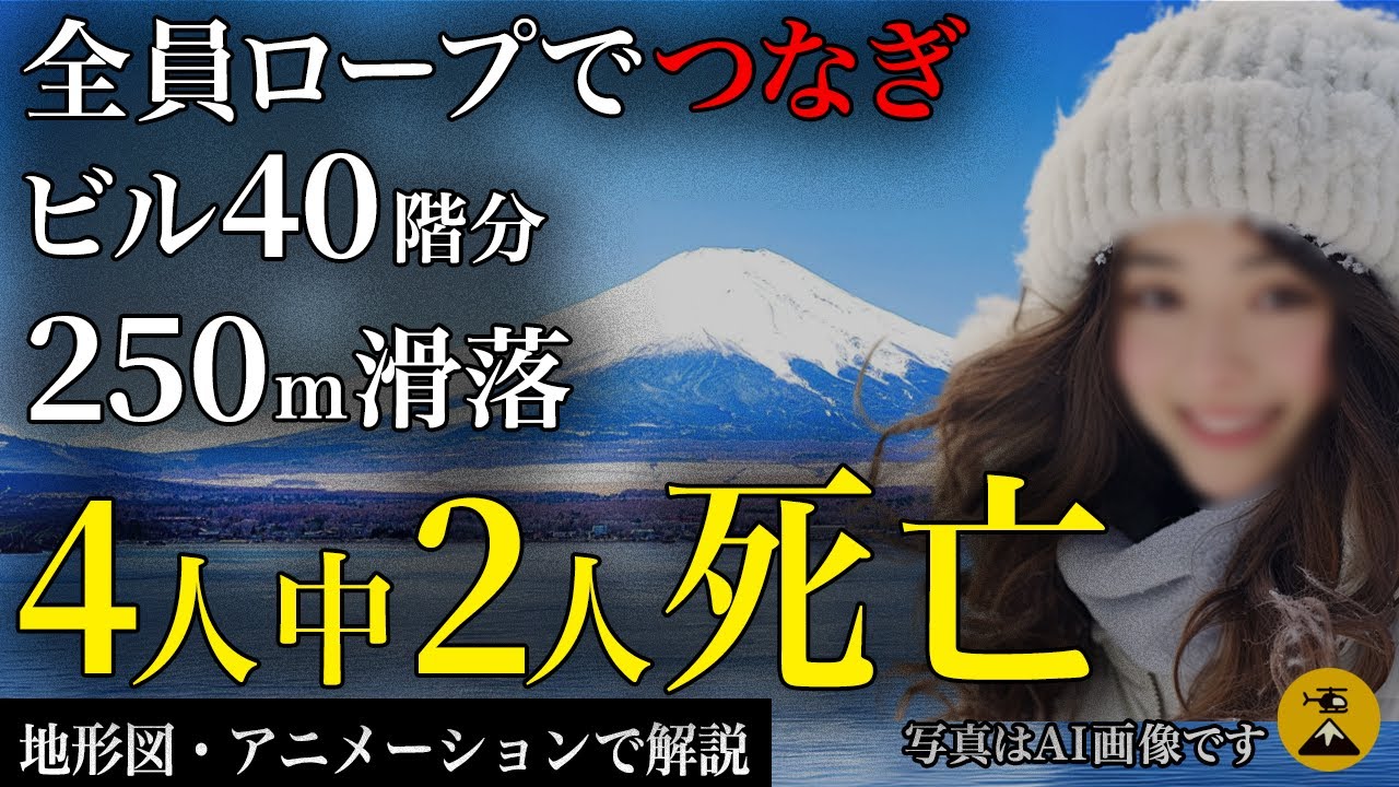 4人中2人死亡。3500m 命懸けの救助劇の結末は…2013年 富士山滑落事故【地形図とアニメで解説】