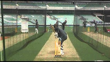 Kevin Pietersen and Ricky Ponting in the nets at the Kia Oval before Surrey v Yorkshire