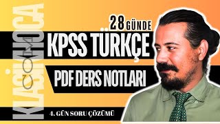 4. Gün Soru Çözümü Fi̇i̇lde Yapi 2025 Kpss Türkçe Konu Anlatimi Pdf Ders Notlari