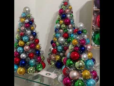 Raz 10", 13", or 15.5" Multicolor Ball Ornament Christmas Tree