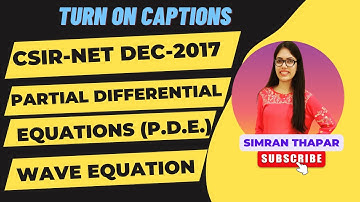 PARTIAL DIFFERENTIAL EQUATION | CSIR-NET DEC-2017 |  Wave Equation #csirnet #gate2024 #setexam