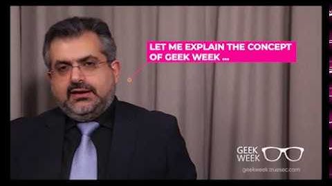 Cybersecurity expert Hasain Alshakarti, explains the concept of Geek Week!