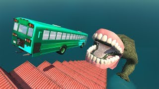Jumping Crashes&Deadly Fall from the Stairs - Beamng drive (Giant  Jaw with Crocodile)