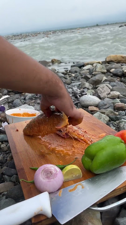 Grill fish at riverside #cooking #simplecooking #camping #outdoorcooking