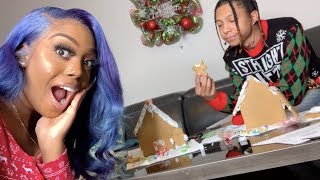 BOYFRIEND VS GIRLFRIEND GINGERBREAD HOUSE SHOWDOWN | VLOGMAS DAY 7!!!