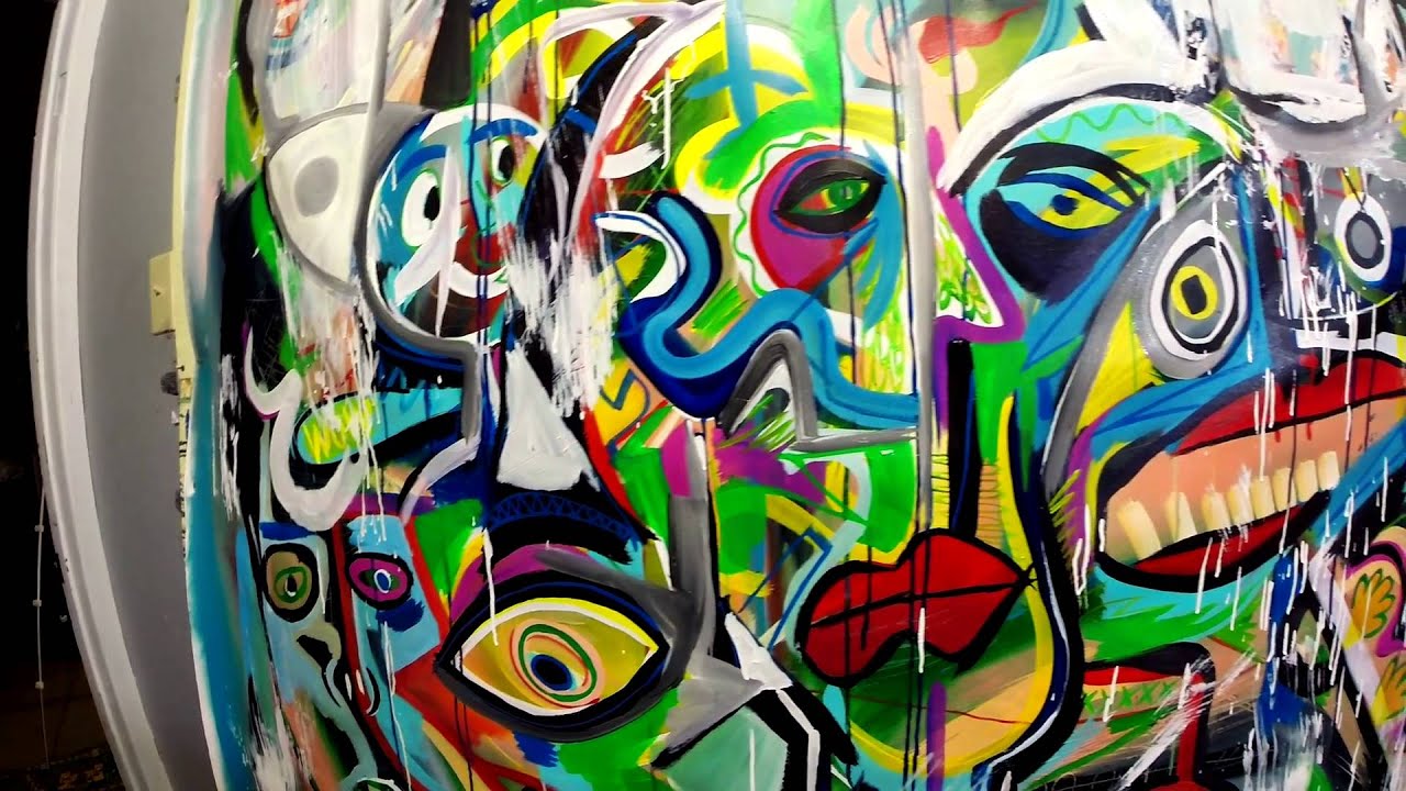 huge abstract painting large canvas 60 x70 acrylics by raeart youtube