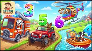 Paw  Patrol Rescue 🚒 Counting Song 1 to 10 Fire Truck and Police Kids Song Kid Vince Nursery Rhyme