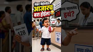 नंबर येईपर्यंत आजारच बरा होईल 😂🏥#Pintya #HospitalComedy #MarathiComedy #FunnyBaby