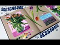 Filling a sketchbook spread with gouache  relaxing paint with me and art chats