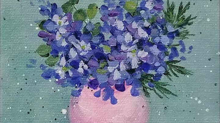 Delphinium Flower of the Month Acrylic Painting LI...