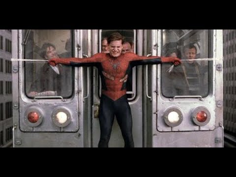 hombre-araña-parando-el-tren---meme