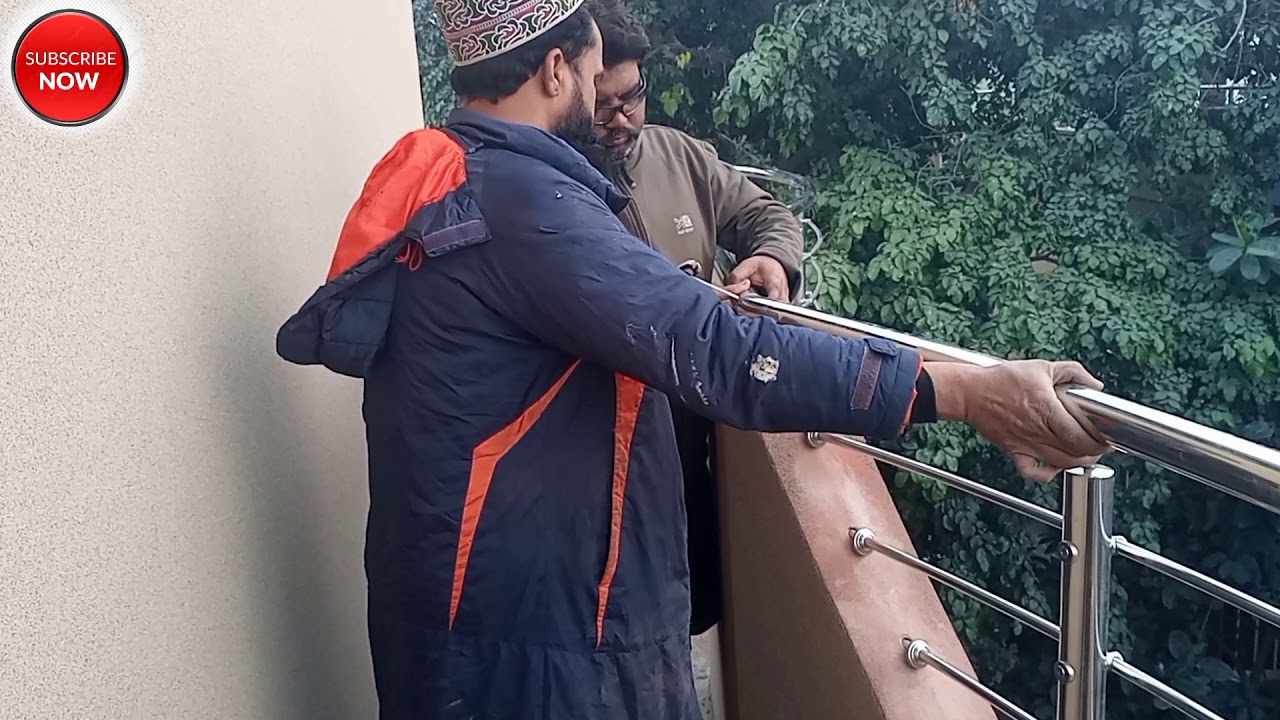 Stainless steel Round Railling installation - YouTube