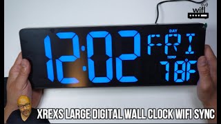 XREXS Large Digital Wall Clock WiFi Sync