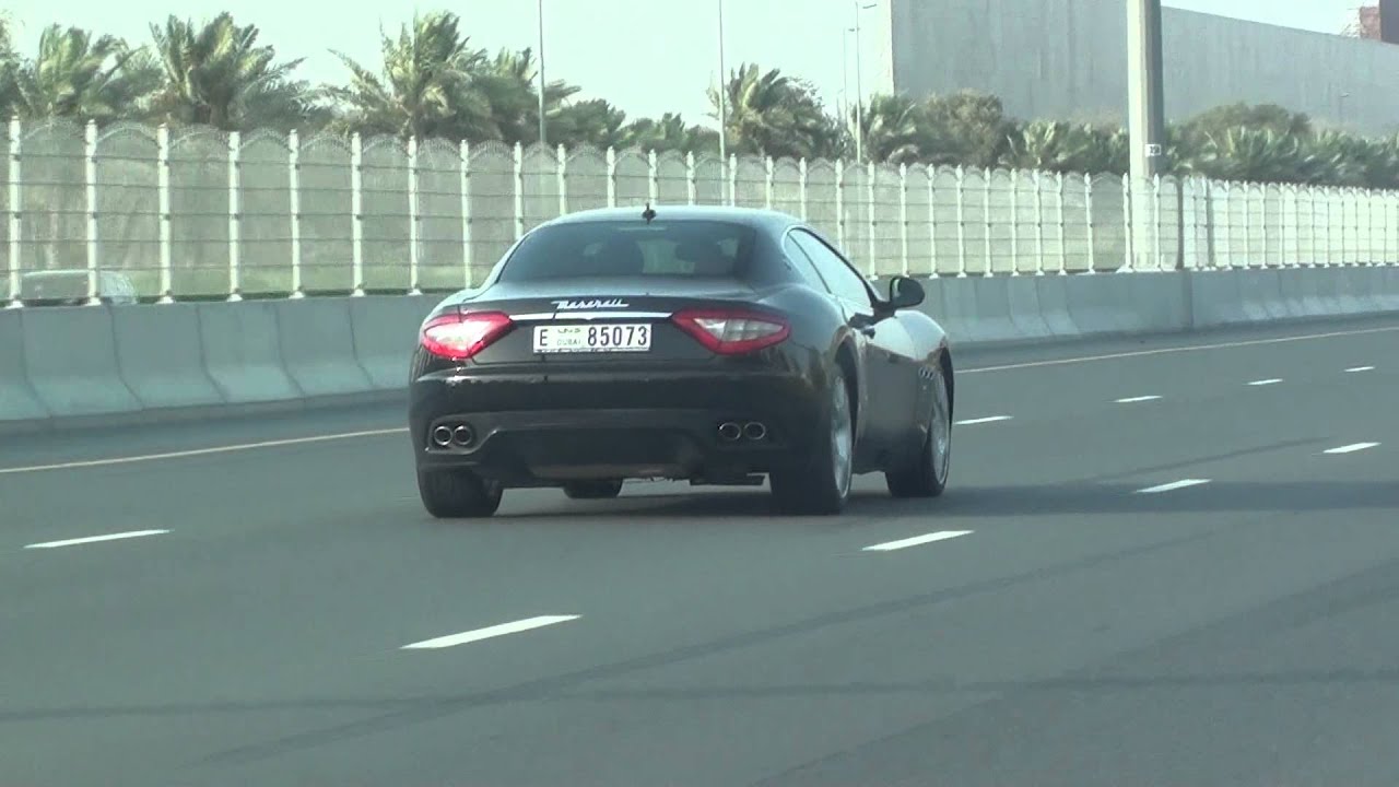 Maserati Gran Turismo in action on Emirates Roads (highway) in Dubai