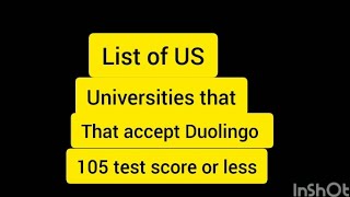 part 1/list of universities in US that accept 105 Duolingo score/95/Duolingo English test/#duolingo