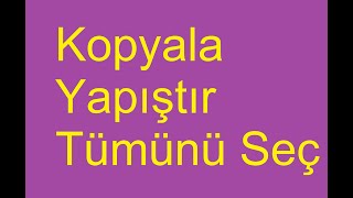 Klavye  KOPYALA YAPIŞTIR TÜMÜNÜ SEÇ Tuşlar Resimi