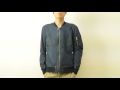 Slick（スリック） ジョグデニム MA-1 ジャケット メンズ ミリタリー ブルゾン デニム スウェット フライト インディゴ スリム 細身 アウター スエット 5165906 mv161