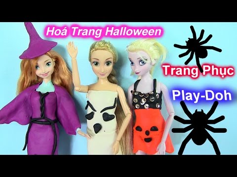 Chị Bí Đỏ Thiết Kế Trang Phục Play-Doh Halloween Cho Elsa Anna Công Chúa Tóc Mây Cực Dễ Thương | Foci