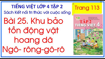 Bài 25 Khu bảo tồn động vật hoang dã Ngô - rông - gô - rô Tiếng Việt 4 Tập 2 Kết nối tri thức