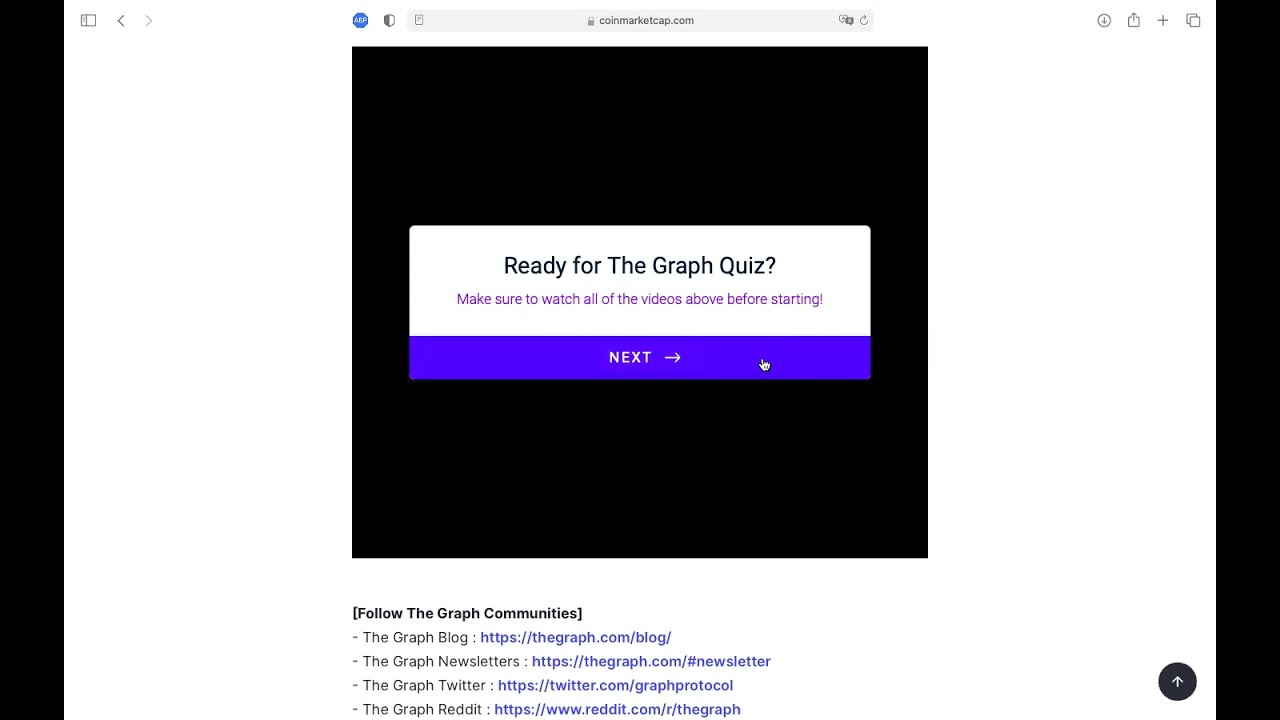 CoinMarketCap the Graph quiz answers l Earn $8
