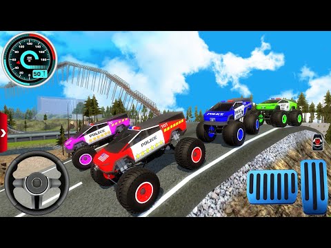Juego De Cuatro Camiones Cibernéticos Tesla De La Policía En Un Nuevo Mapa | Four Players Gameplay.