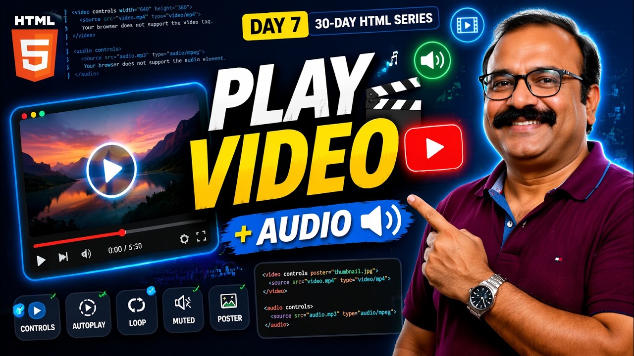 👉 HTML5 Video & Audio Made Easy 🎬 | Build Your Own Media Player - YouTube