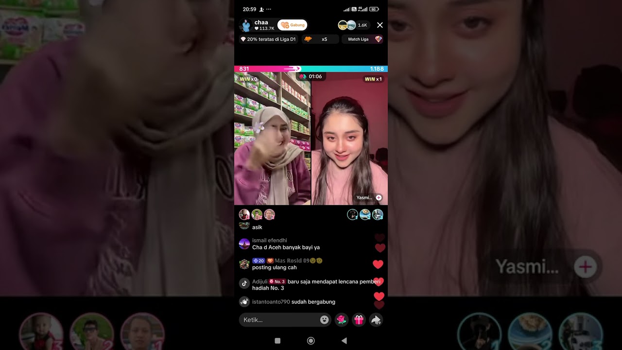 Live Icha tadi malam
