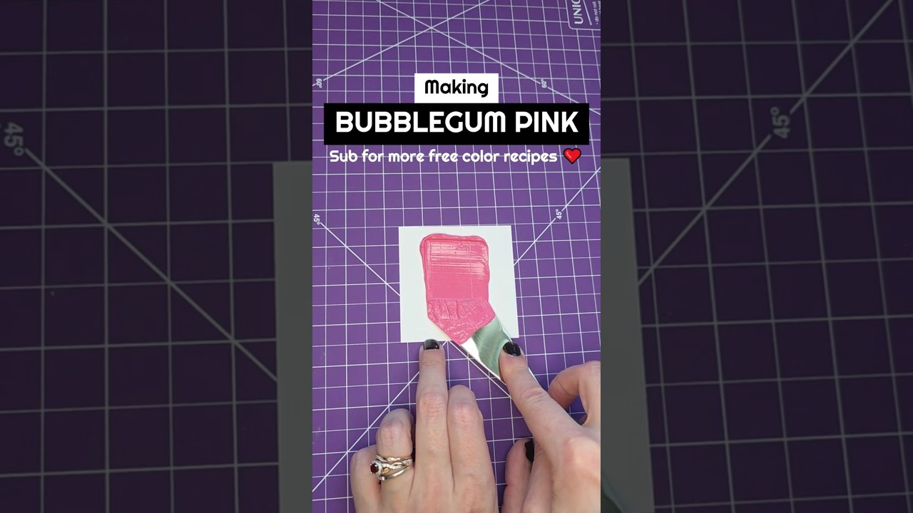 Bubblegum Paint Mixing 🎨 For My Color Library! #colormixing #paintmixing #asmr #asmrart #shorts
