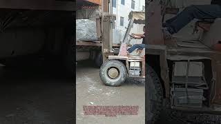 "Forklift Pro Trick: Unloading Heavy Stone Blocks Solo & Safely!"