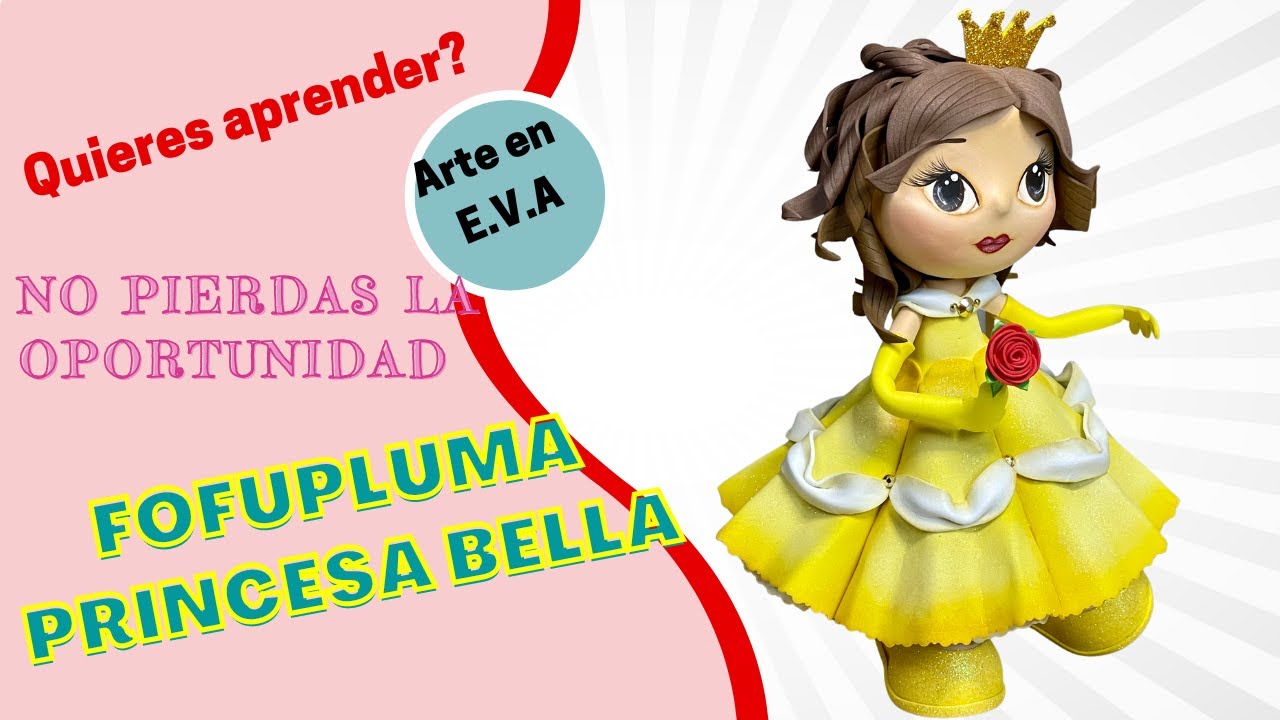 Fofupluma Princesa 👑Bella (Parte 1) cuerpo de fofupluma/zapatos de tacon/vestido/ paso a paso