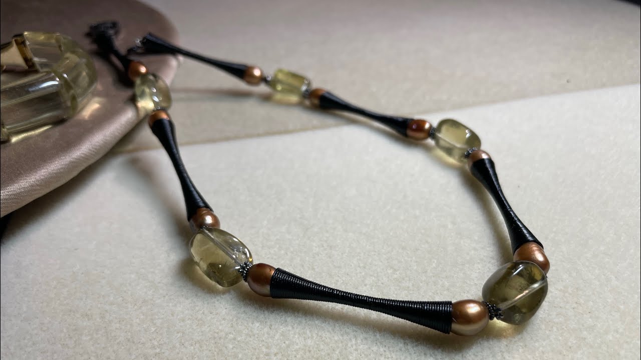 Экстравагантная элегантность ! Лимонный кварц и жемчуг ! МК !