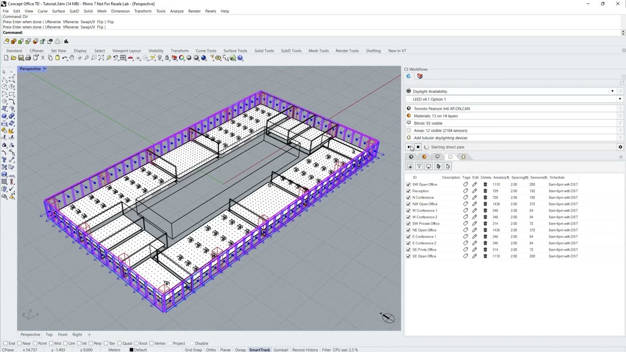 LEEDv4.1 Option 1 Daylight Credit Simulation in ClimateStudio