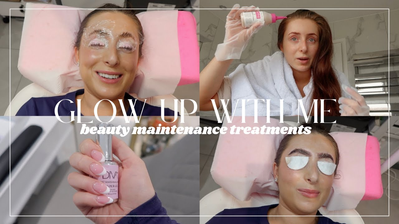 GLOW UP WITH ME VLOG | beauty maintenance treatments: nails, eyebrow ...