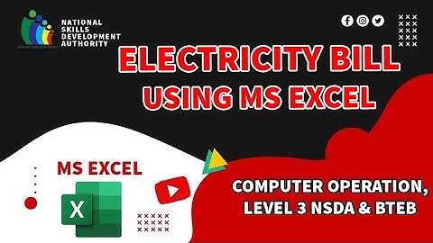 Electricity Bill project as per specification in MS Excel Computer Operation Level 3 ।। NSDA & BTEB