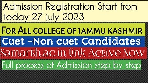 J&k All college Ug  registration Start NOw | Cuet-Non Cuet Candidates Direct link  Check details  |