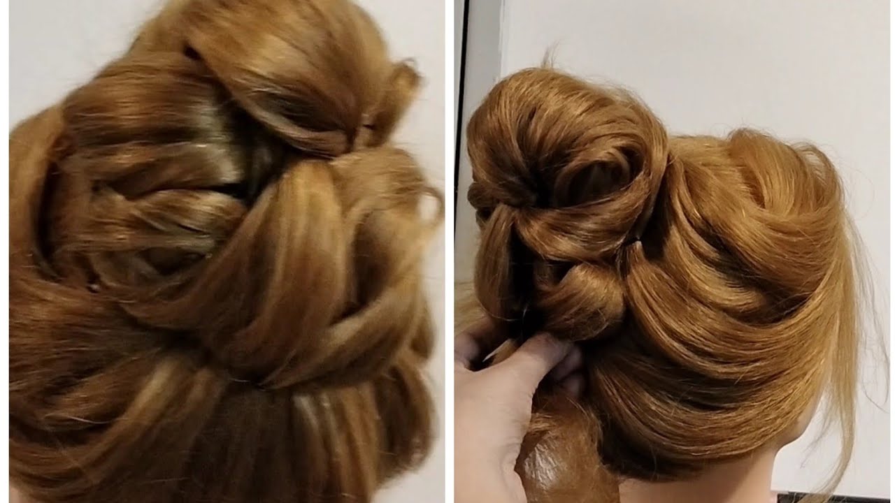Messy Bun hairstyle tutorial for engagement  |5 minutes party hairstyle |সহজ ব্রাইডালহেয়ার স্টাইল।