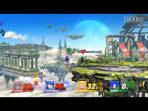 【スマブラWiiU】2P4Pリンチ　クソニックの素晴らしい復帰テク
