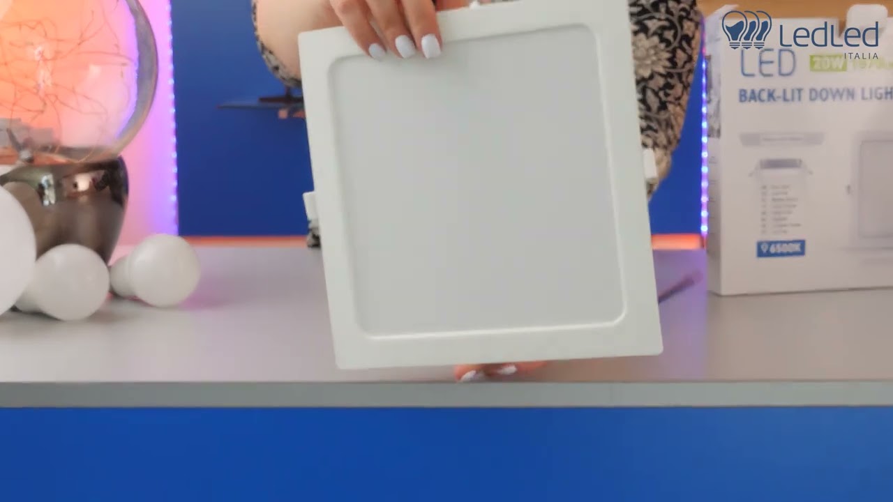 Faretto Led slim da incasso 20W Quadrato Cornice bianca Bianco freddo 6500K Aigostar LED-FA-210267