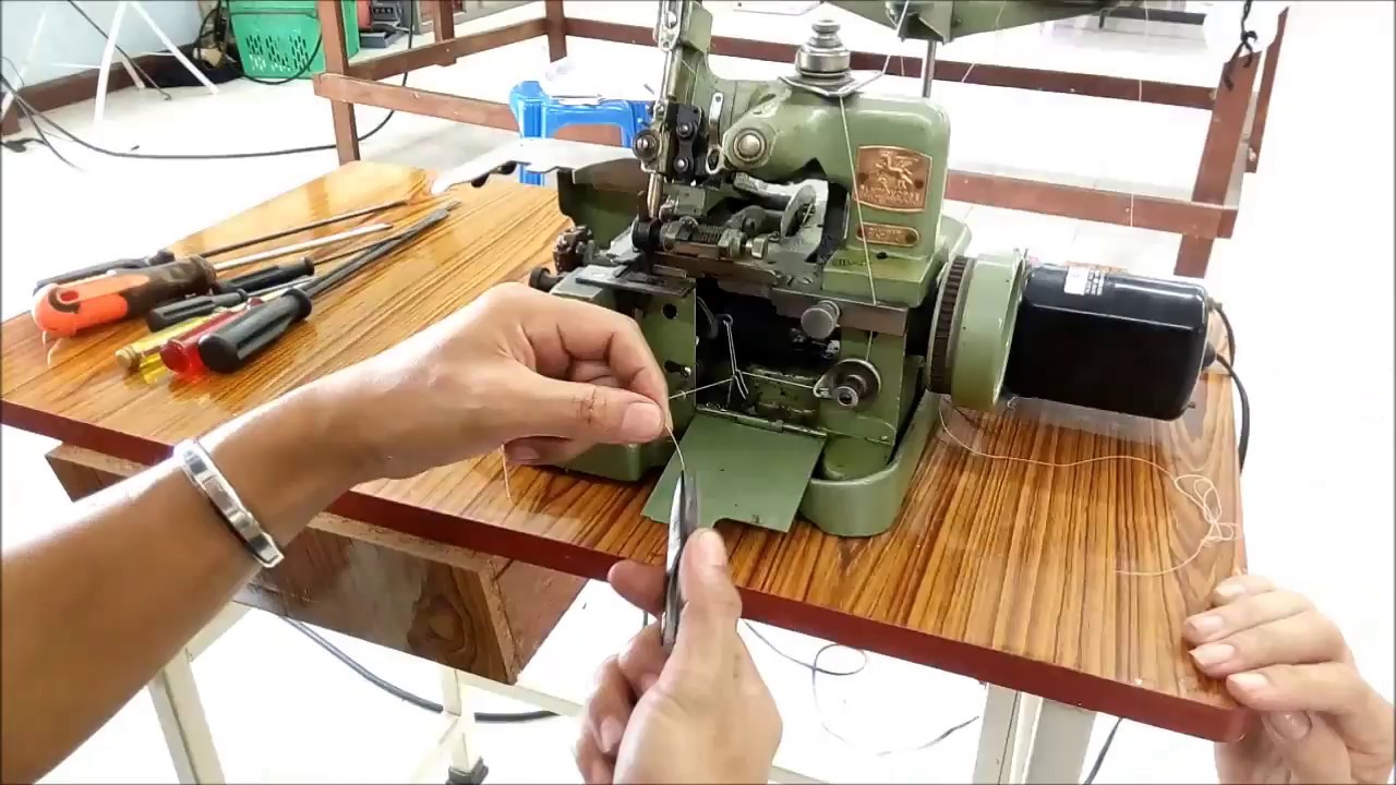 วิธีร้อยด้ายจักรพันริม3เส้น