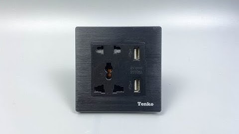 Ổ Cắm USB Âm Tường 5V-2100mAh Chính Hãng Mặt Nhôm Phay Tenko TK-F71-B-44 Đen I Tenko.com.vn