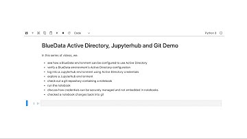 BlueData Active Directory, Jupyterhub and Git Demo - introduction