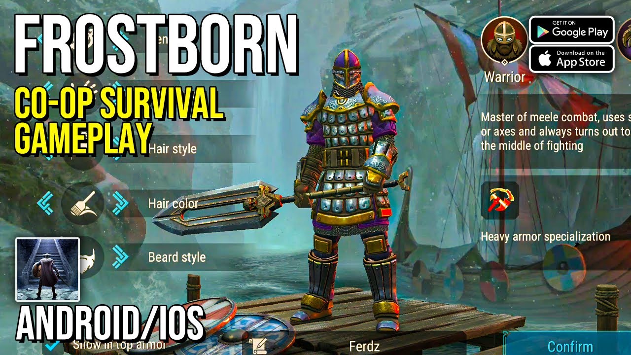 JOGO DE SOBREVIVÊNCIA MULTIPLAYER - FROSTBORN ANDROID E IOS - Loucura Game