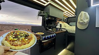 Van Camping in a HAIL STORM | Made Pizza from Scratch